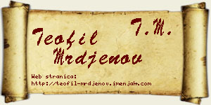 Teofil Mrđenov vizit kartica